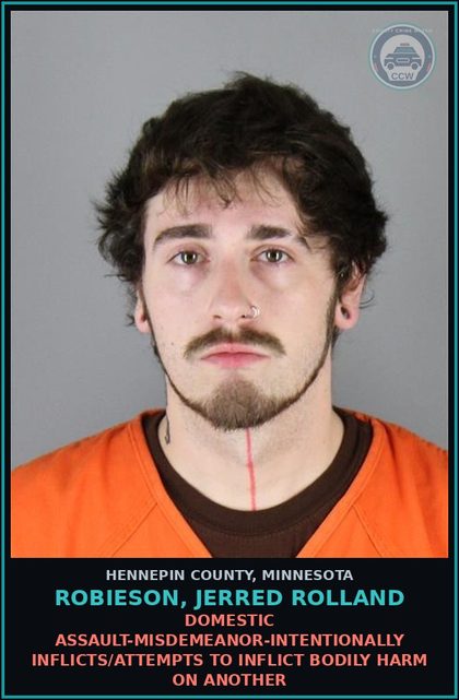 CCW arrest card for ROBIESON, JERRED ROLLAND in Hennepin County: DOMESTIC ASSAULT-MISDEMEANOR-INTENTIONALLY INFLICTS/ATTEMPTS TO INFLICT BODILY HARM ON ANOTHER