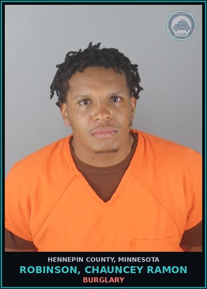 CCW arrest card for ROBINSON, CHAUNCEY RAMON in Hennepin County: BURGLARY