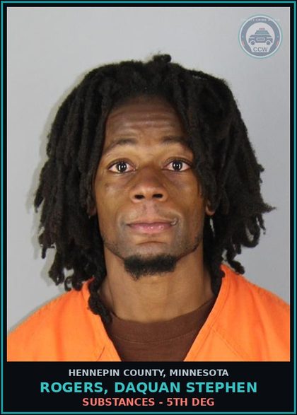CCW arrest card for ROGERS, DAQUAN STEPHEN in Hennepin County: DRUGS - 5TH DEG