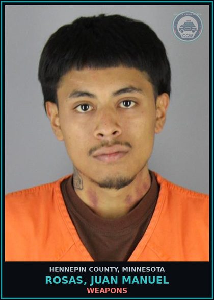 CCW arrest card for ROSAS, JUAN MANUEL in Hennepin County: WEAPONS