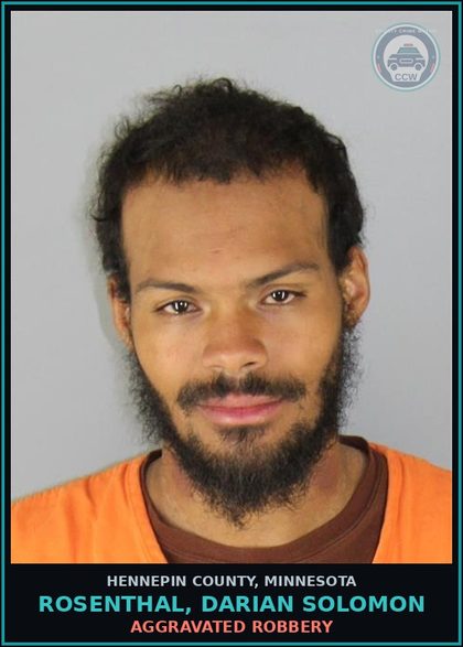 CCW arrest card for ROSENTHAL, DARIAN SOLOMON in Hennepin County: AGGRAVATED ROBBERY