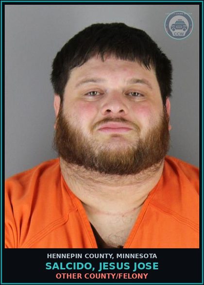 CCW arrest card for SALCIDO, JESUS JOSE in Hennepin County: OTHER COUNTY/FELONY