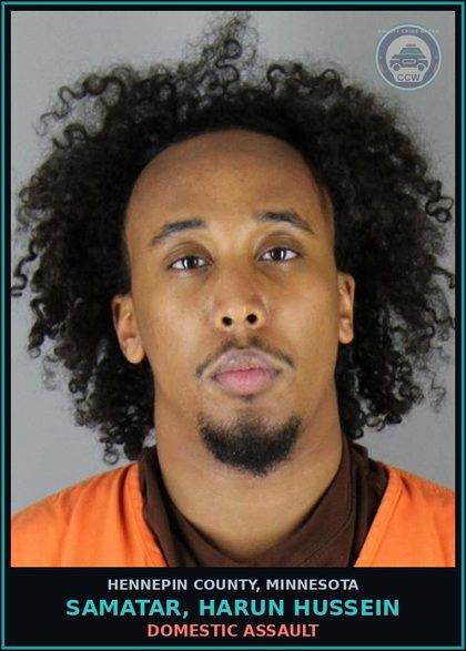 CCW arrest card for SAMATAR, HARUN HUSSEIN in Hennepin County: DOMESTIC ASSAULT