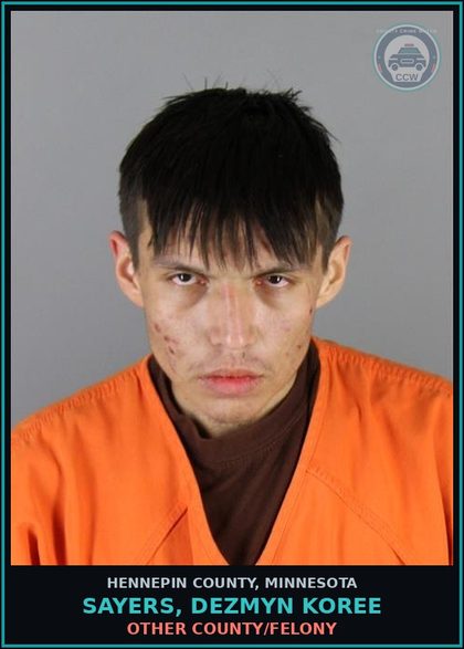 CCW arrest card for SAYERS, DEZMYN KOREE in Hennepin County: DRUGS - 3RD DEGREE - SALE - NARCOTIC