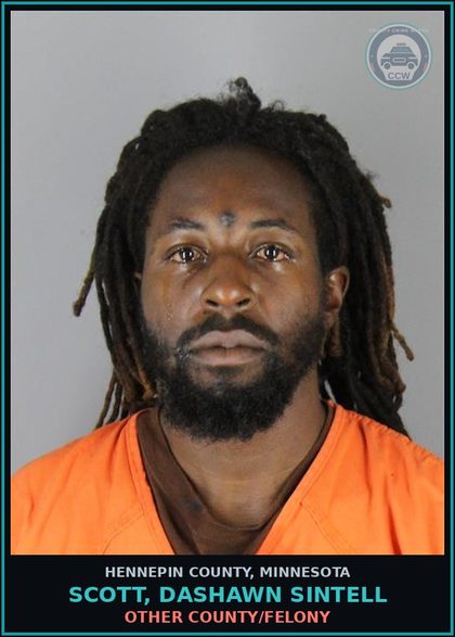 CCW arrest card for SCOTT, DASHAWN SINTELL in Hennepin County: RECEIVING/CONCEALING STOLEN PROPERTY