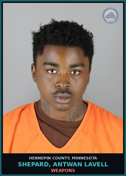 CCW arrest card for SHEPARD, ANTWAN LAVELL in Hennepin County: WEAPONS