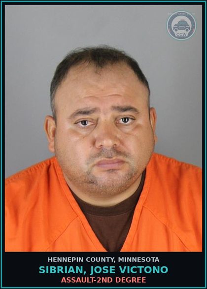 CCW arrest card for SIBRIAN, JOSE VICTONO in Hennepin County: ASSAULT-2ND DEGREE