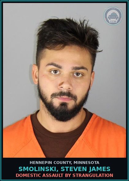 CCW arrest card for SMOLINSKI, STEVEN JAMES in Hennepin County: DOMESTIC ASSAULT BY STRANGULATION
