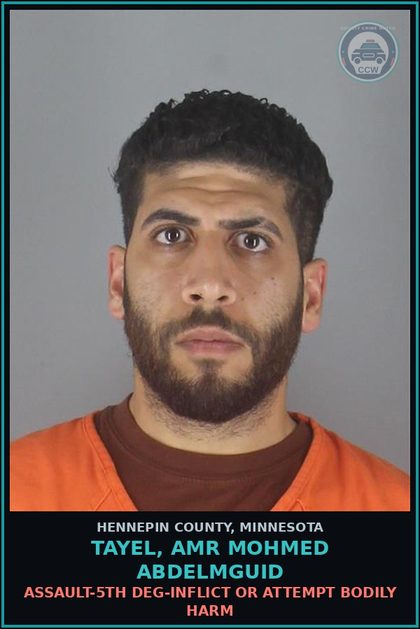 CCW arrest card for TAYEL, AMR MOHMED ABDELMGUID in Hennepin County: THREATS OF VIOLENCE - RECKLESS DISREGARD RISK