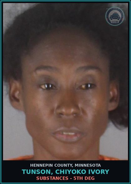 CCW arrest card for TUNSON, CHIYOKO IVORY in Hennepin County: DRUGS - 5TH DEG