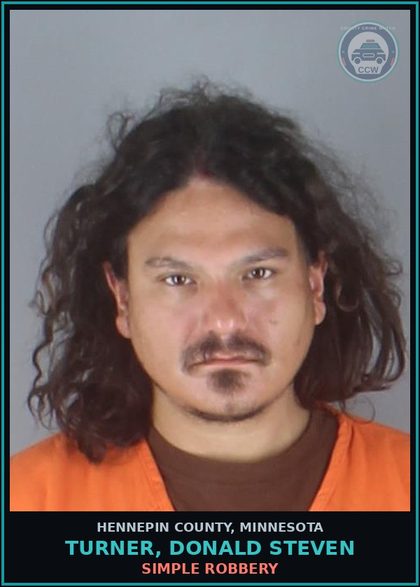 CCW arrest card for TURNER, DONALD STEVEN in Hennepin County: SIMPLE ROBBERY