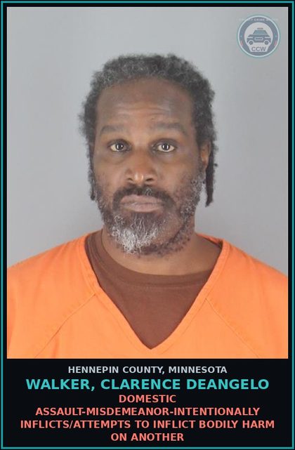 CCW arrest card for WALKER, CLARENCE DEANGELO in Hennepin County: 36 HOUR RELEASE VIOLATION