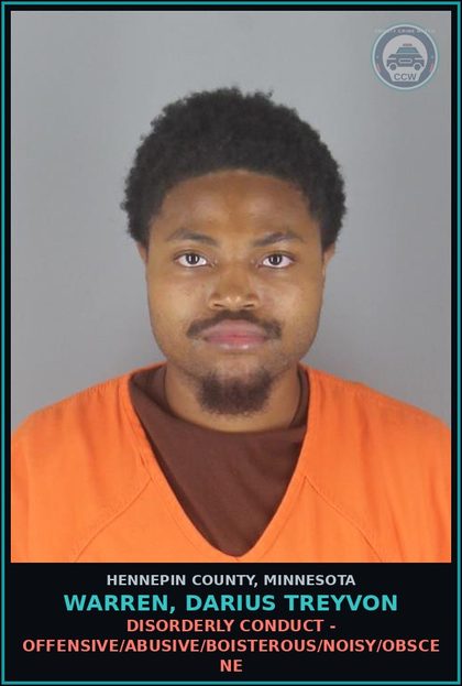 CCW arrest card for WARREN, DARIUS TREYVON in Hennepin County: DOMESTIC ABUSE - VIOLATE ORDER FOR PROTECTION
