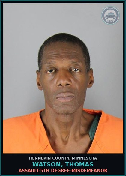 CCW arrest card for WATSON, THOMAS in Hennepin County: ASSAULT-5TH DEGREE-MISDEMEANOR