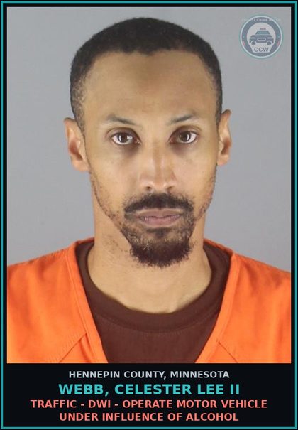 CCW arrest card for WEBB, CELESTER LEE II in Hennepin County: TRAFFIC - DWI - OPERATE MOTOR VEHICLE UNDER INFLUENCE OF ALCOHOL