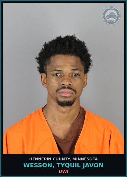 CCW arrest card for WESSON, TYQUIL JAVON in Hennepin County: DWI