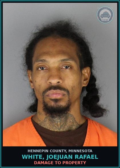 CCW arrest card for WHITE, JOEJUAN RAFAEL in Hennepin County: DAMAGE TO PROPERTY