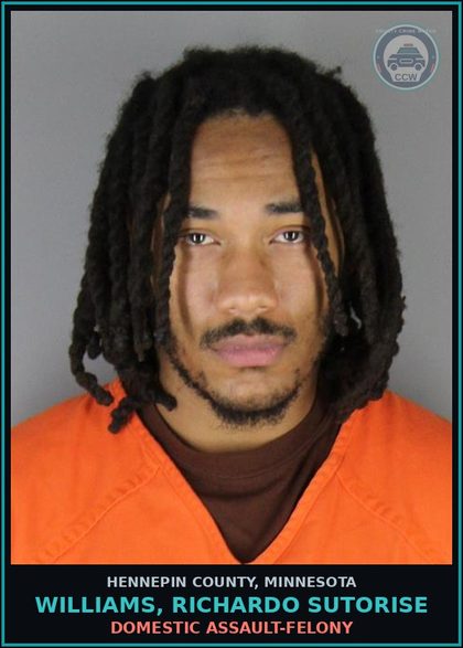 CCW arrest card for WILLIAMS, RICHARDO SUTORISE in Hennepin County: DOMESTIC ASSAULT-FELONY