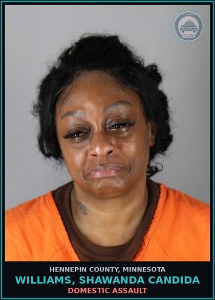 CCW arrest card for WILLIAMS, SHAWANDA CANDIDA in Hennepin County: DOMESTIC ASSAULT