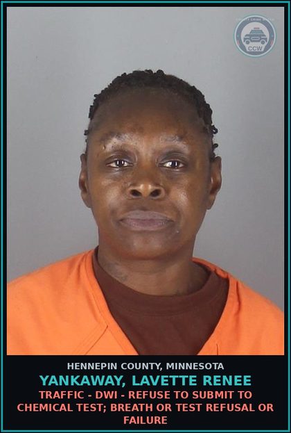 CCW arrest card for YANKAWAY, LAVETTE RENEE in Hennepin County: THREATS OF VIOLENCE - RECKLESS DISREGARD RISK