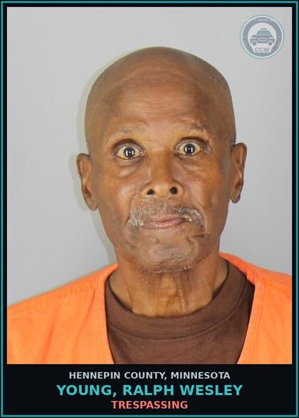 CCW arrest card for YOUNG, RALPH WESLEY in Hennepin County: TRESPASSING