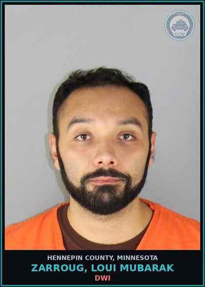 CCW arrest card for ZARROUG, LOUI MUBARAK in Hennepin County: DWI