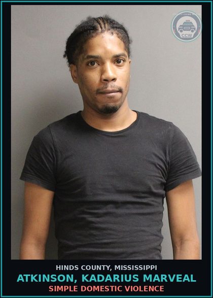 CCW arrest card for Atkinson, Kadarius Marveal in Hinds County: SIMPLE DOMESTIC VIOLENCE