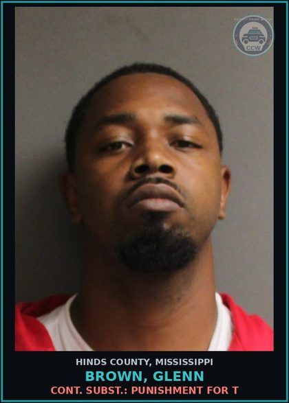 CCW arrest card for Brown, Glenn in Hinds County: Cont. Subst.: Punishment for t