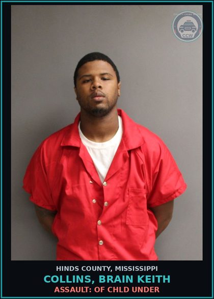 CCW arrest card for Collins, Brain Keith in Hinds County: s3xual Battery: of chld under