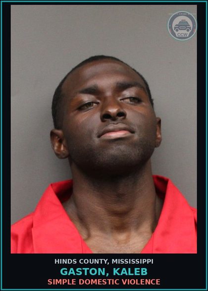 CCW arrest card for Gaston, Kaleb in Hinds County: SIMPLE DOMESTIC VIOLENCE