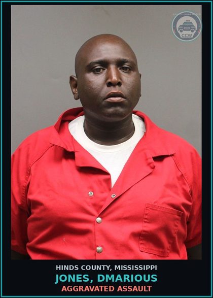 CCW arrest card for Jones, Dmarious in Hinds County: AGGRAVATED ASSAULT