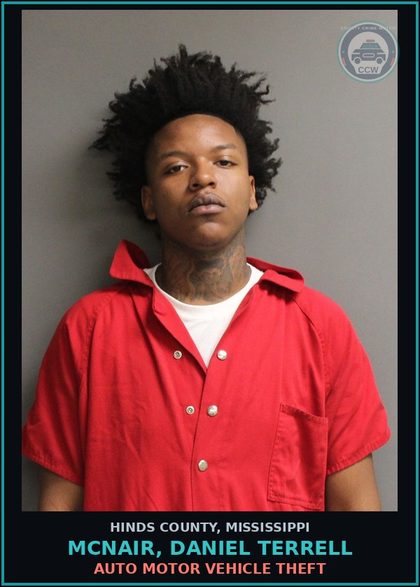 CCW arrest card for Mcnair, Daniel Terrell in Hinds County: FLEEING A LEO IN A MOTOR VEHIC