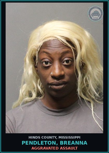 CCW arrest card for Pendleton, Breanna in Hinds County: AGGRAVATED ASSAULT