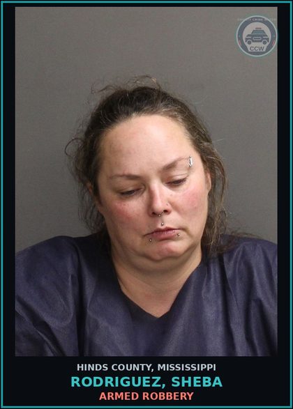 CCW arrest card for Rodriguez, Sheba in Hinds County: ARMED ROBBERY