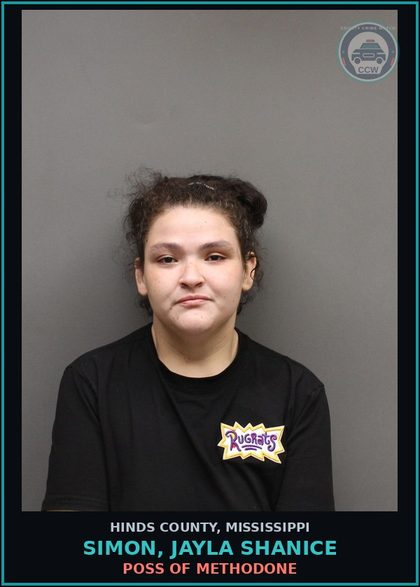 CCW arrest card for Simon, Jayla Shanice in Hinds County: POSS OF METHODONE