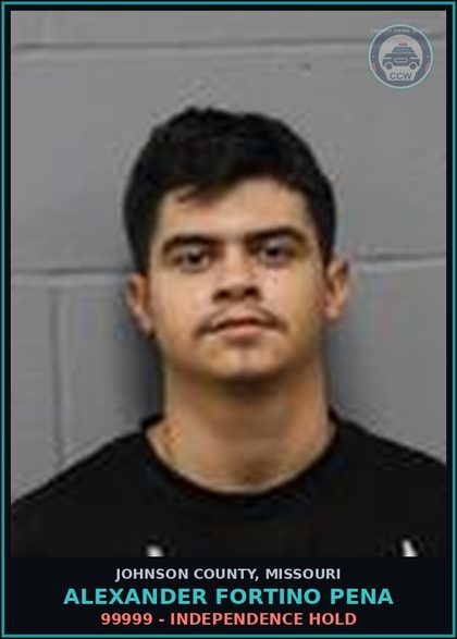 CCW arrest card for Alexander Fortino Pena in Johnson County: 99999 - INDEPENDENCE HOLD