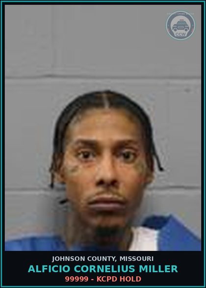 CCW arrest card for Alficio Cornelius Miller in Johnson County: 99999 - KCPD HOLD