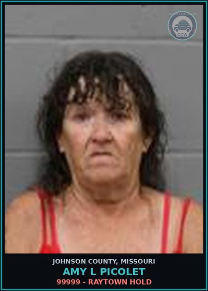 CCW arrest card for Amy L Picolet in Johnson County: 99999 - RAYTOWN HOLD