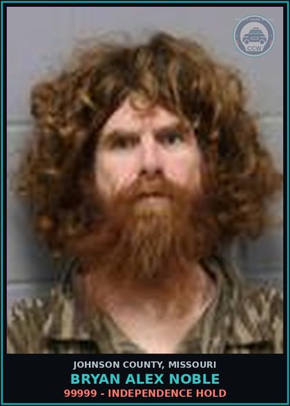 CCW arrest card for Bryan Alex Noble in Johnson County: 99999 - INDEPENDENCE HOLD