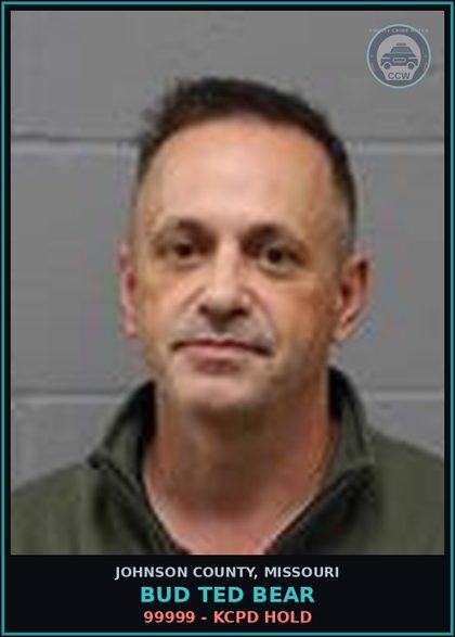CCW arrest card for Bud Ted Bear in Johnson County: 99999 - KCPD HOLD