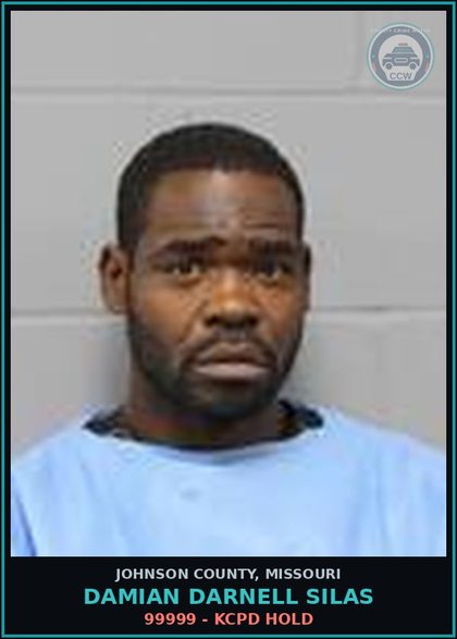 CCW arrest card for Damian Darnell Silas in Johnson County: 99999 - KCPD HOLD