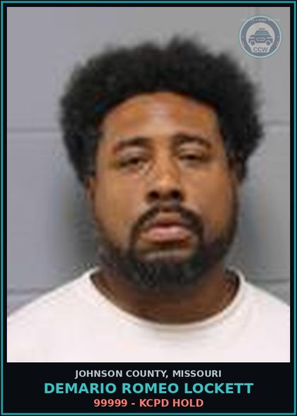 CCW arrest card for Demario Romeo Lockett in Johnson County: 99999 - KCPD HOLD
