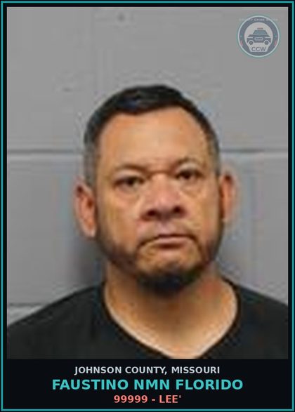 CCW arrest card for Faustino Nmn Florido in Johnson County: 99999 - LEE'