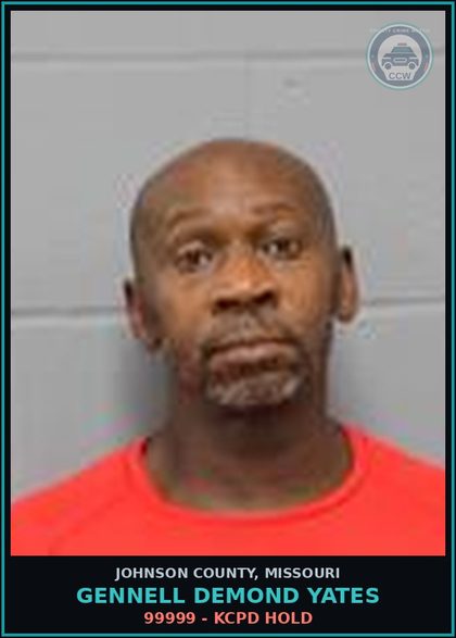 CCW arrest card for Gennell Demond Yates in Johnson County: 99999 - KCPD HOLD