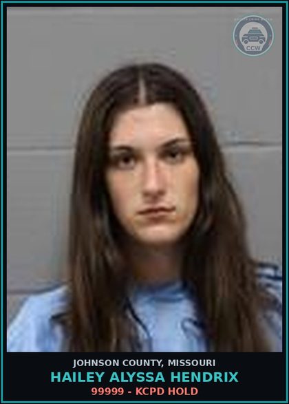 CCW arrest card for Hailey Alyssa Hendrix in Johnson County: 99999 - KCPD HOLD