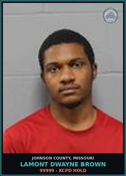 CCW arrest card for Lamont Dwayne Brown in Johnson County: 99999 - KCPD HOLD