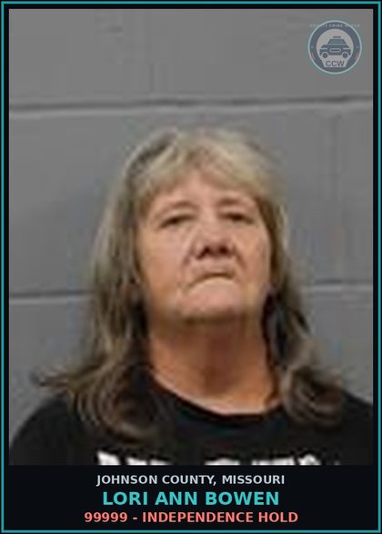 CCW arrest card for Lori Ann Bowen in Johnson County: 99999 - INDEPENDENCE HOLD