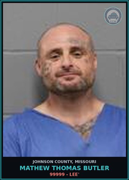 CCW arrest card for Mathew Thomas Butler in Johnson County: 99999 - LEE'