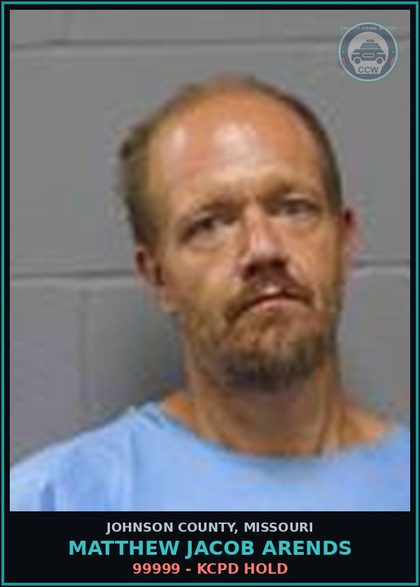 CCW arrest card for Matthew Jacob Arends in Johnson County: 99999 - KCPD HOLD