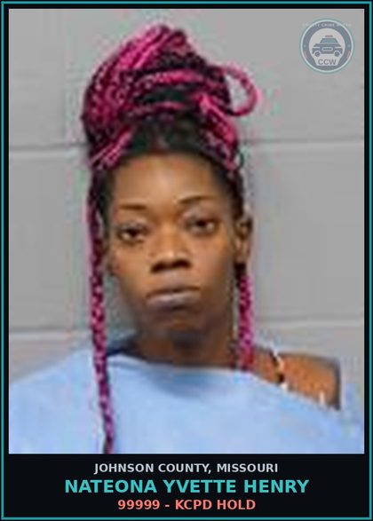 CCW arrest card for Nateona Yvette Henry in Johnson County: 99999 - KCPD HOLD